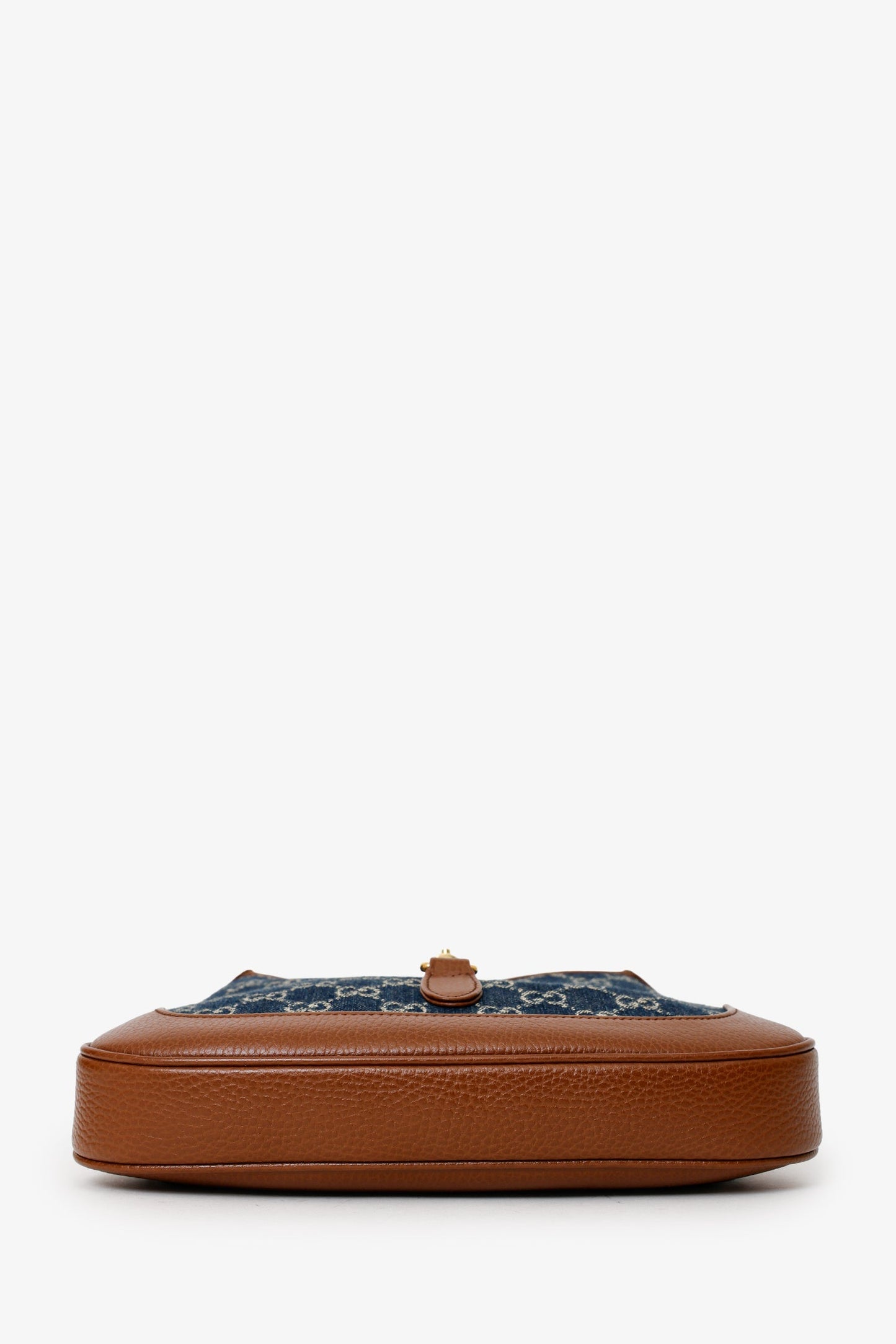 Gucci Brown/Blue GG Denim Leather Small Jackie 1961 Shoulder Bag With Strap