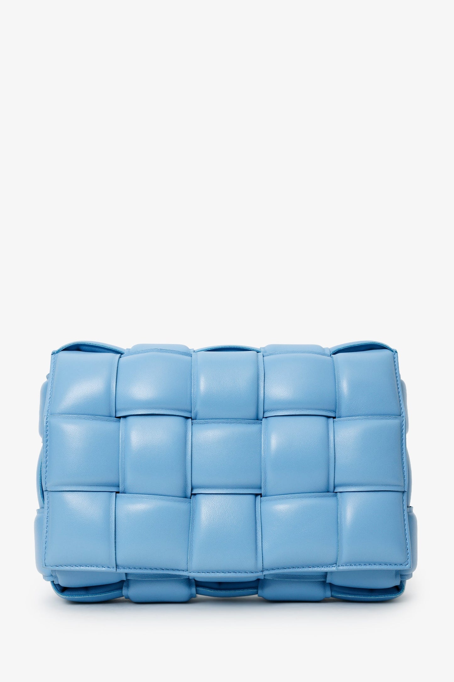 Bottega Veneta Blue Leather Intrecciato Padded Cassette Crossbody