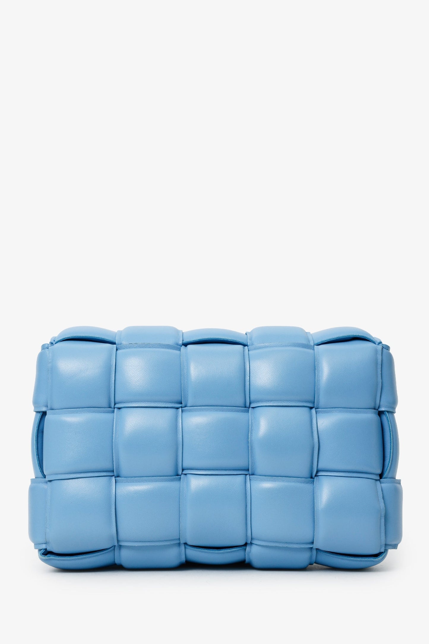 Bottega Veneta Blue Leather Intrecciato Padded Cassette Crossbody
