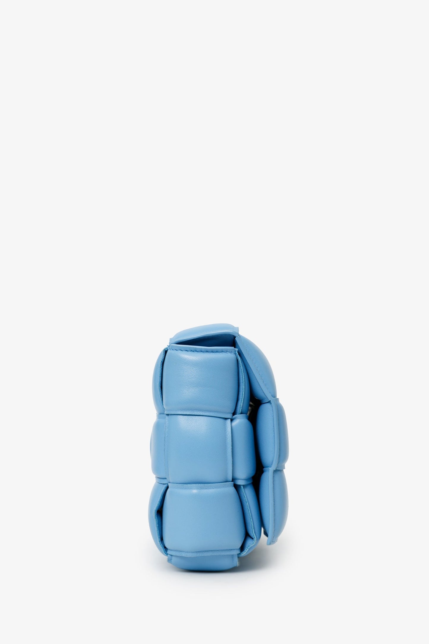 Bottega Veneta Blue Leather Intrecciato Padded Cassette Crossbody