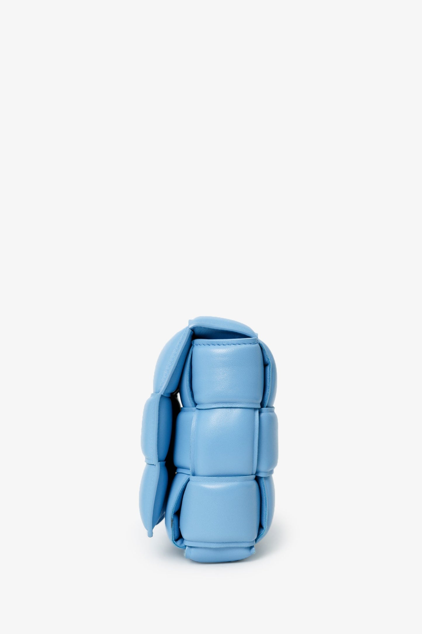 Bottega Veneta Blue Leather Intrecciato Padded Cassette Crossbody
