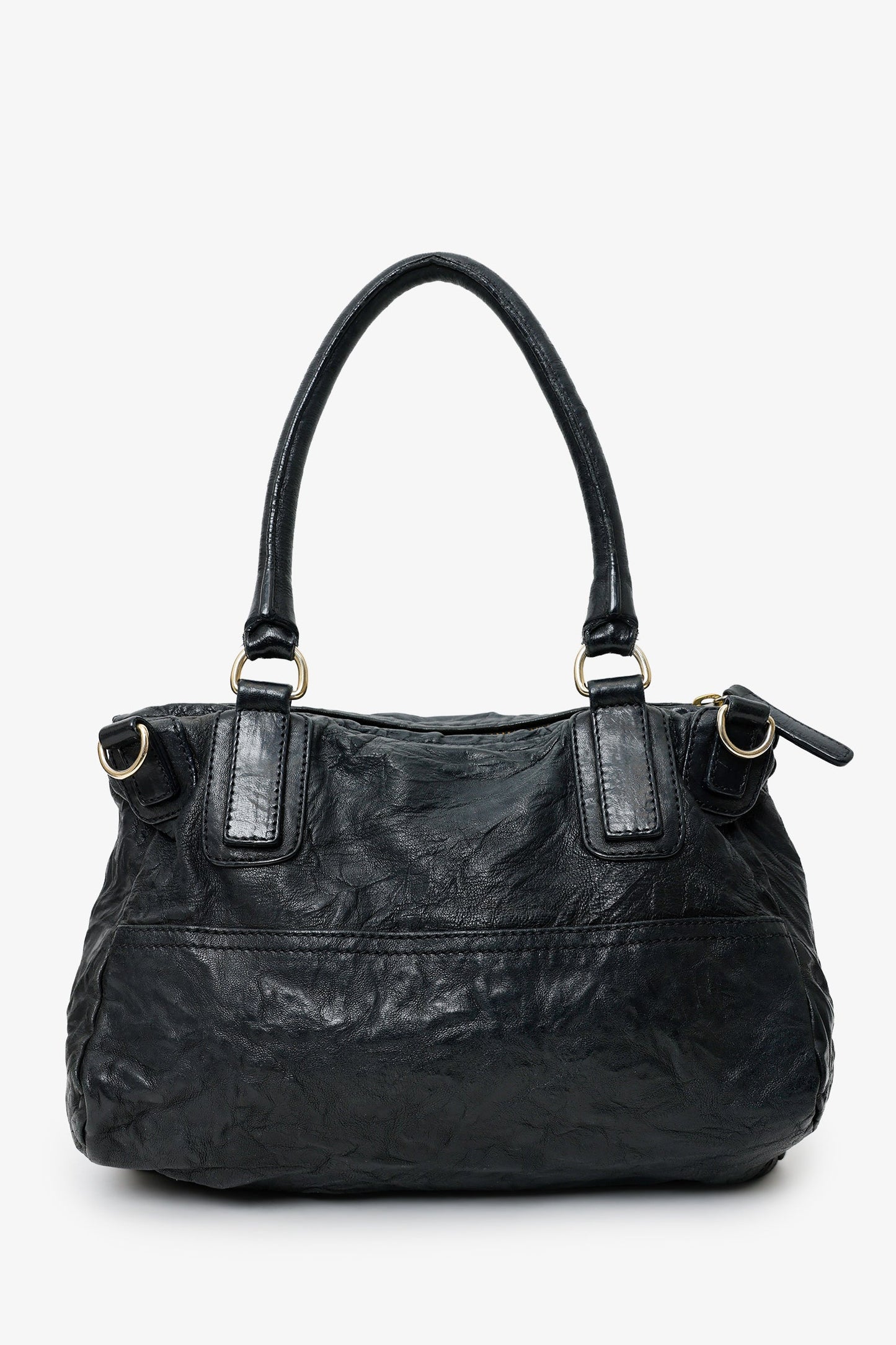 Givenchy Black Wrinkled Sheepskin Leather Medium Pandora Bag
