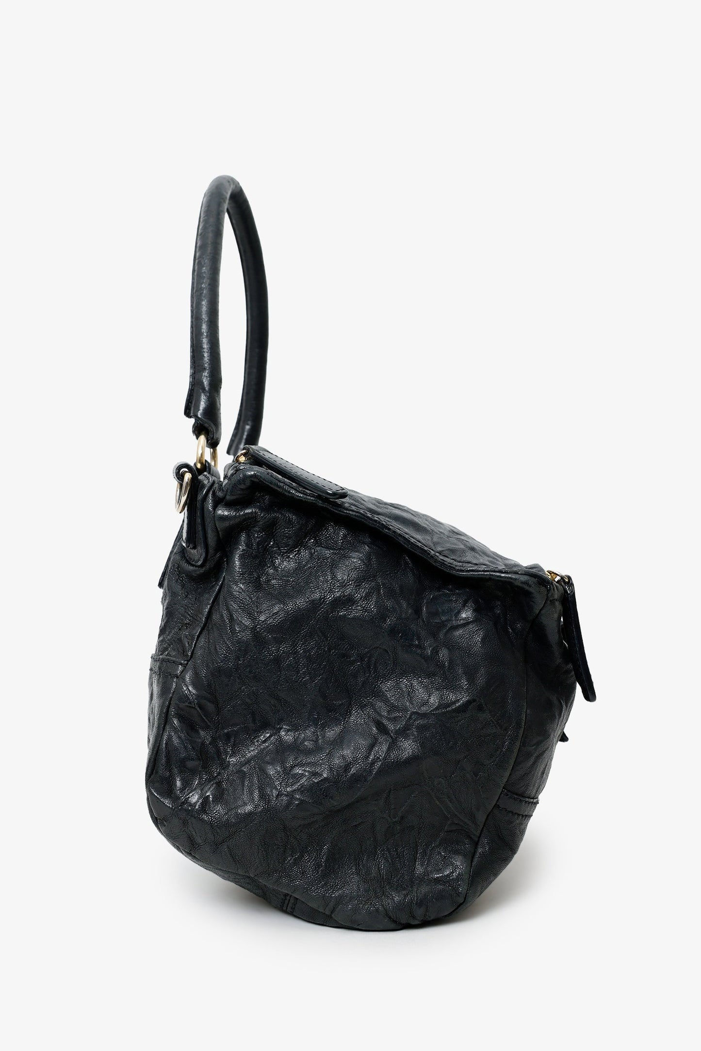Givenchy Black Wrinkled Sheepskin Leather Medium Pandora Bag
