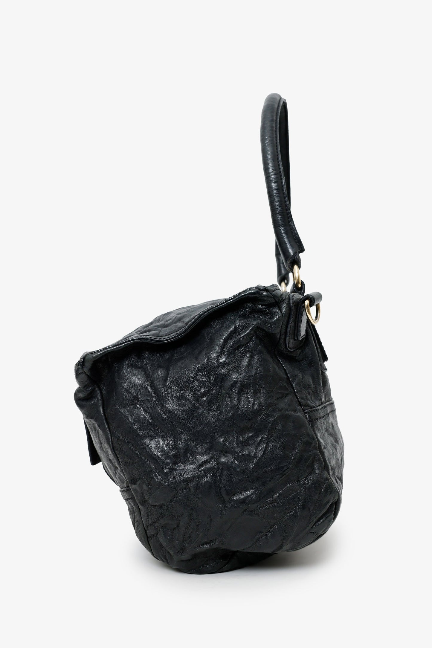 Givenchy Black Wrinkled Sheepskin Leather Medium Pandora Bag