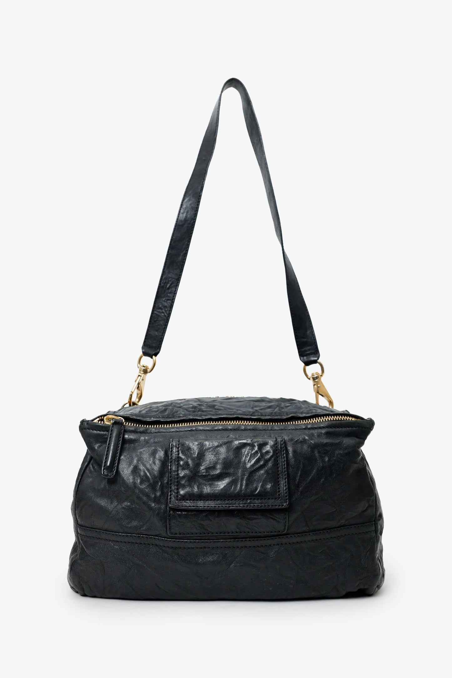 Givenchy Black Wrinkled Sheepskin Leather Medium Pandora Bag