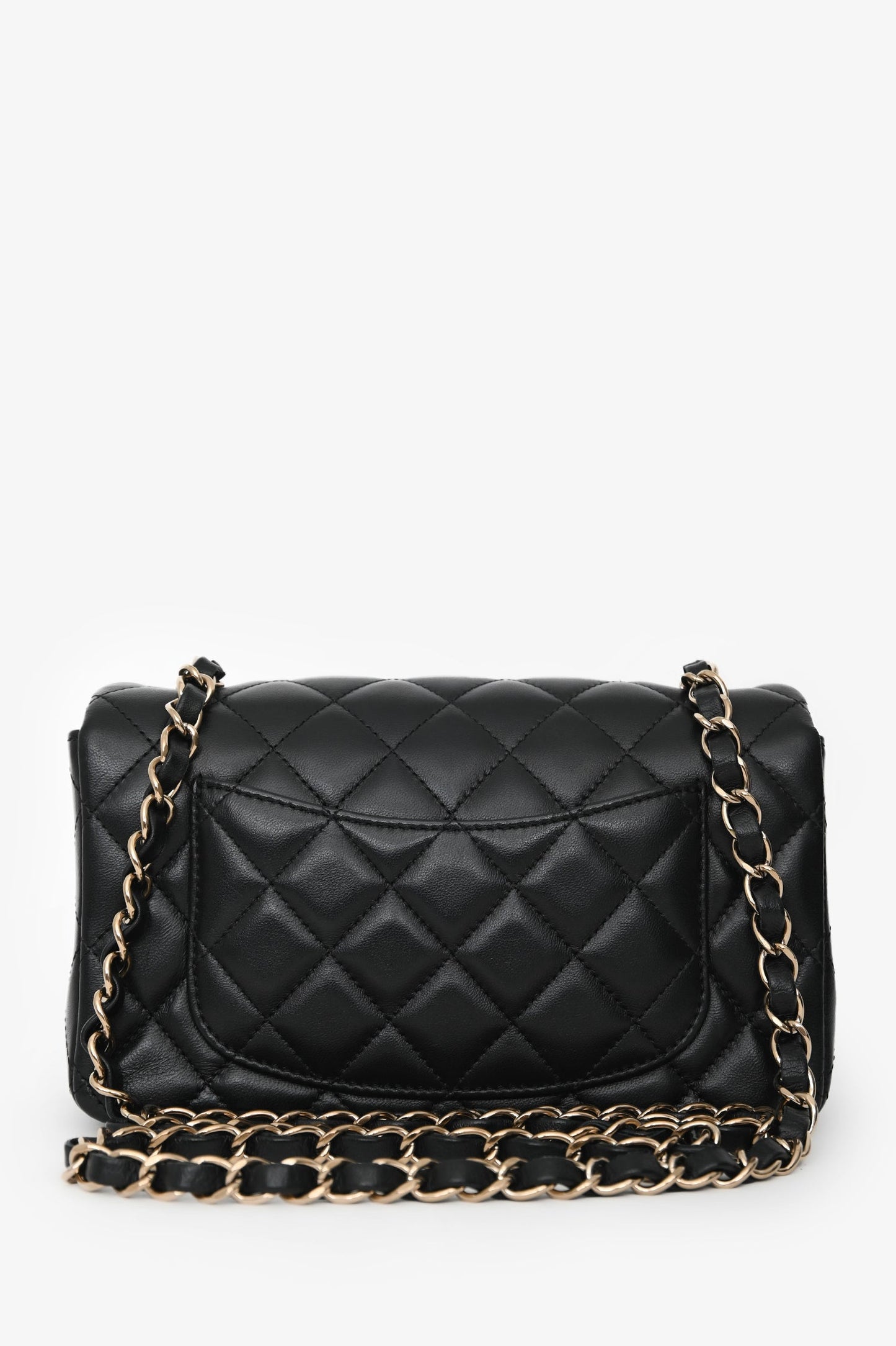 Chanel™ Black Lambskin Rectangular Mini Classic Flap Bag