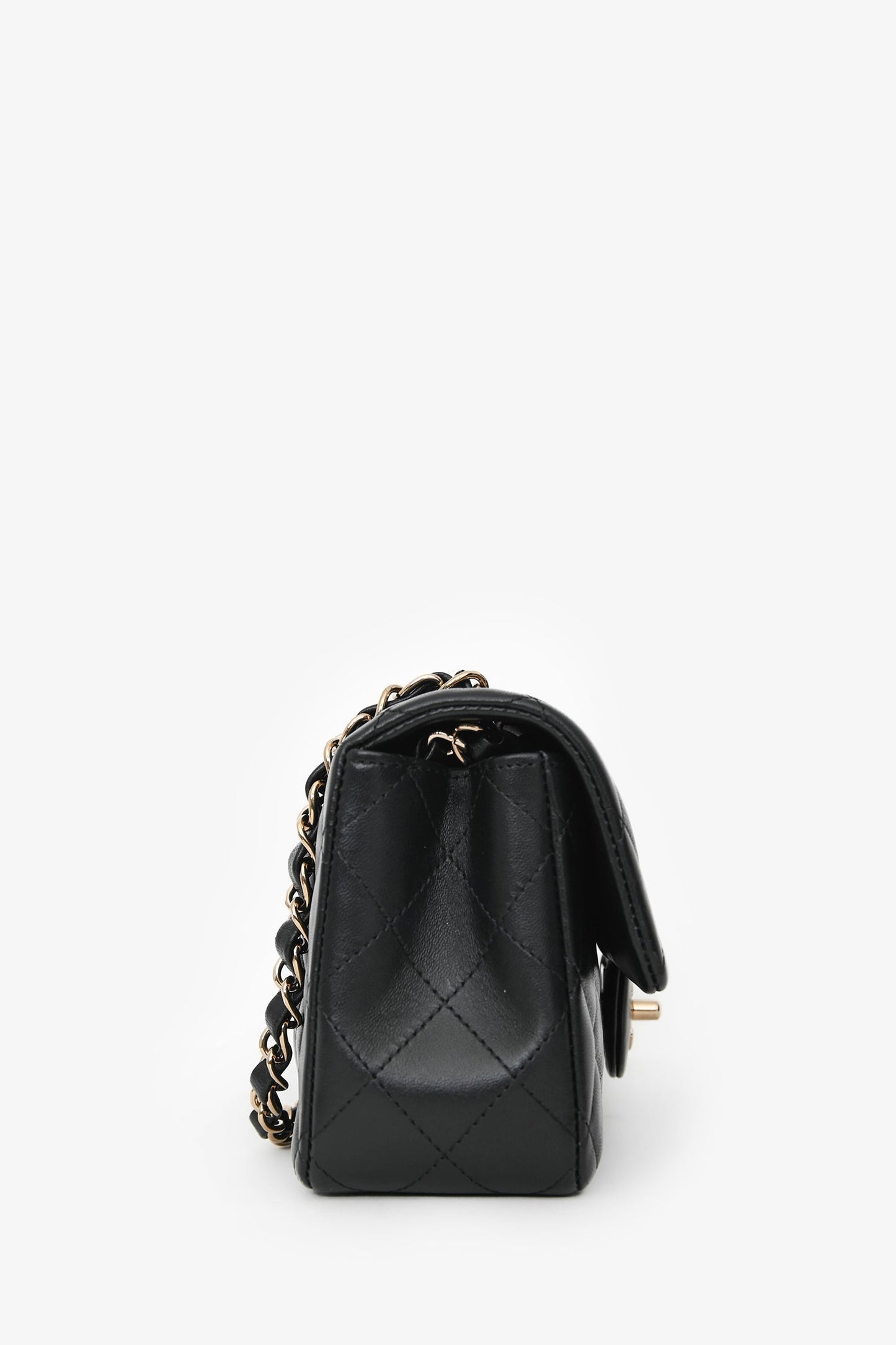 Chanel™ Black Lambskin Rectangular Mini Classic Flap Bag