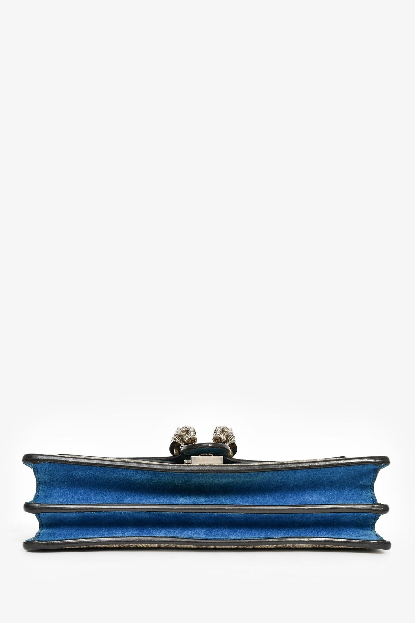Gucci GG Supreme Monogram Canvas/Blue Suede Small Dionysus Shoulder Bag