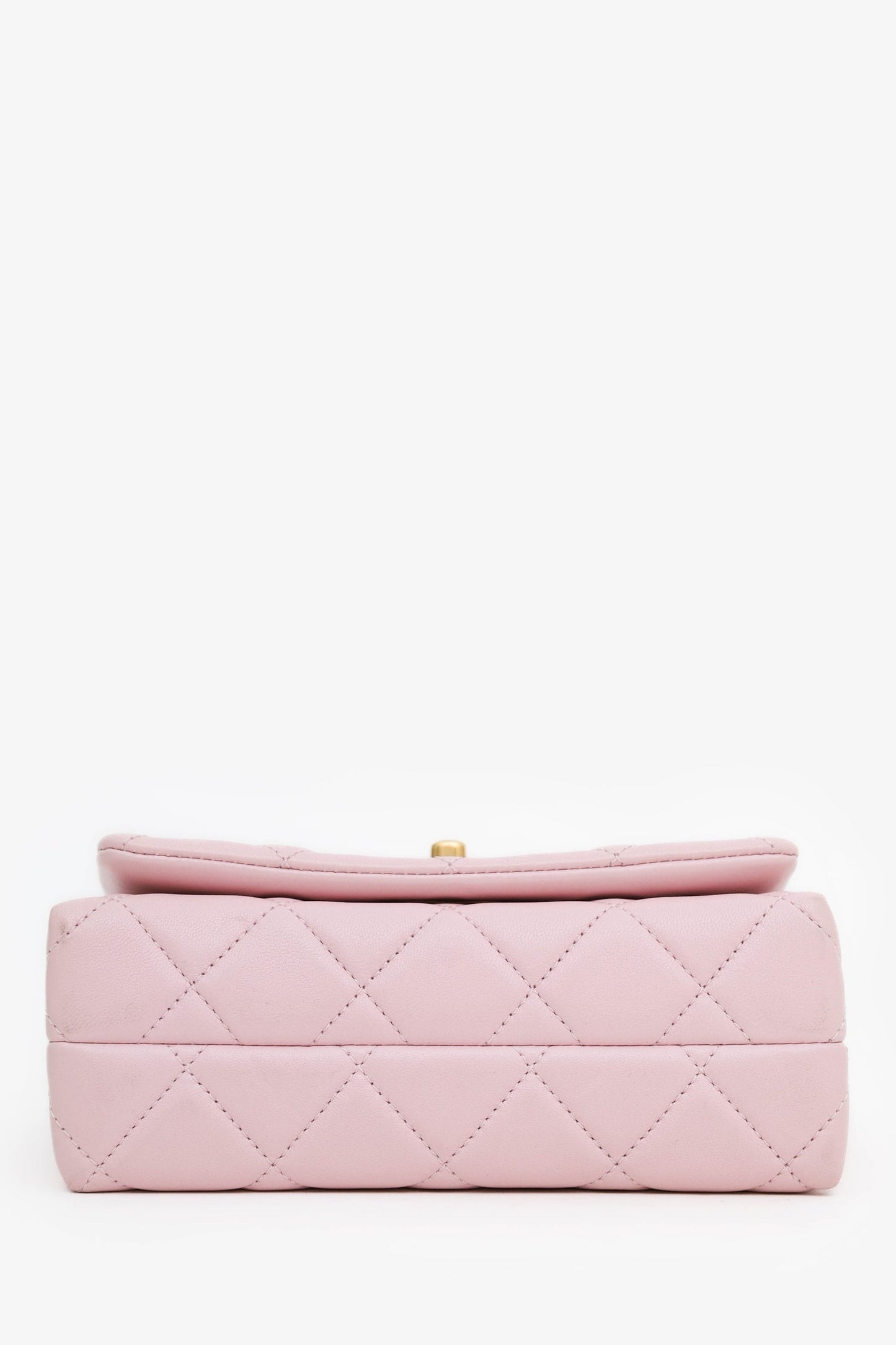 Chanel™ 24A Light Pink Quilted Lambskin Small CC Enamel Flap Bag