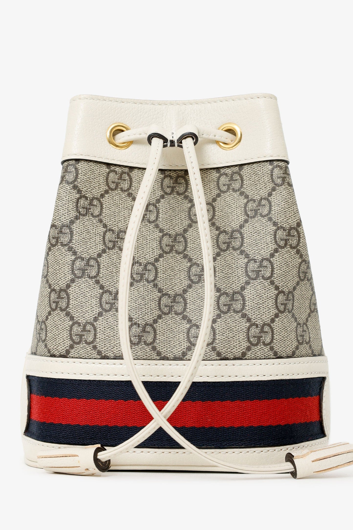 Gucci Beige Ophidia Mini GG Bucket Bag