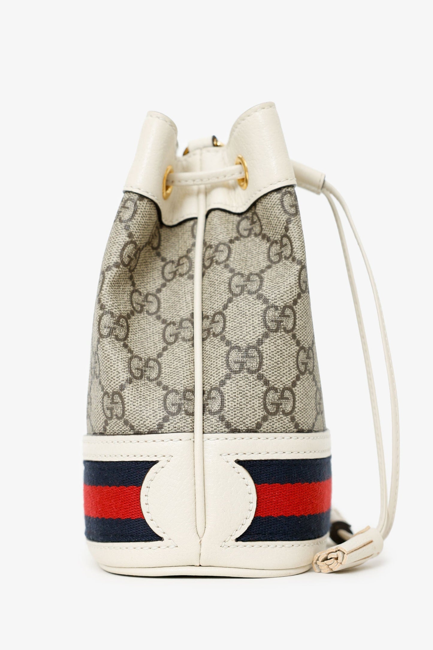 Gucci Beige Ophidia Mini GG Bucket Bag