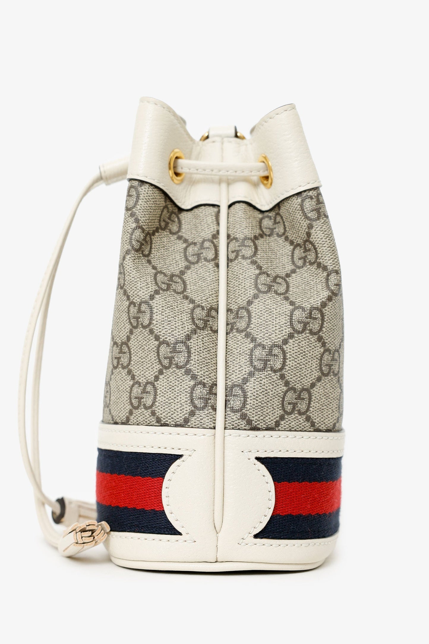 Gucci Beige Ophidia Mini GG Bucket Bag
