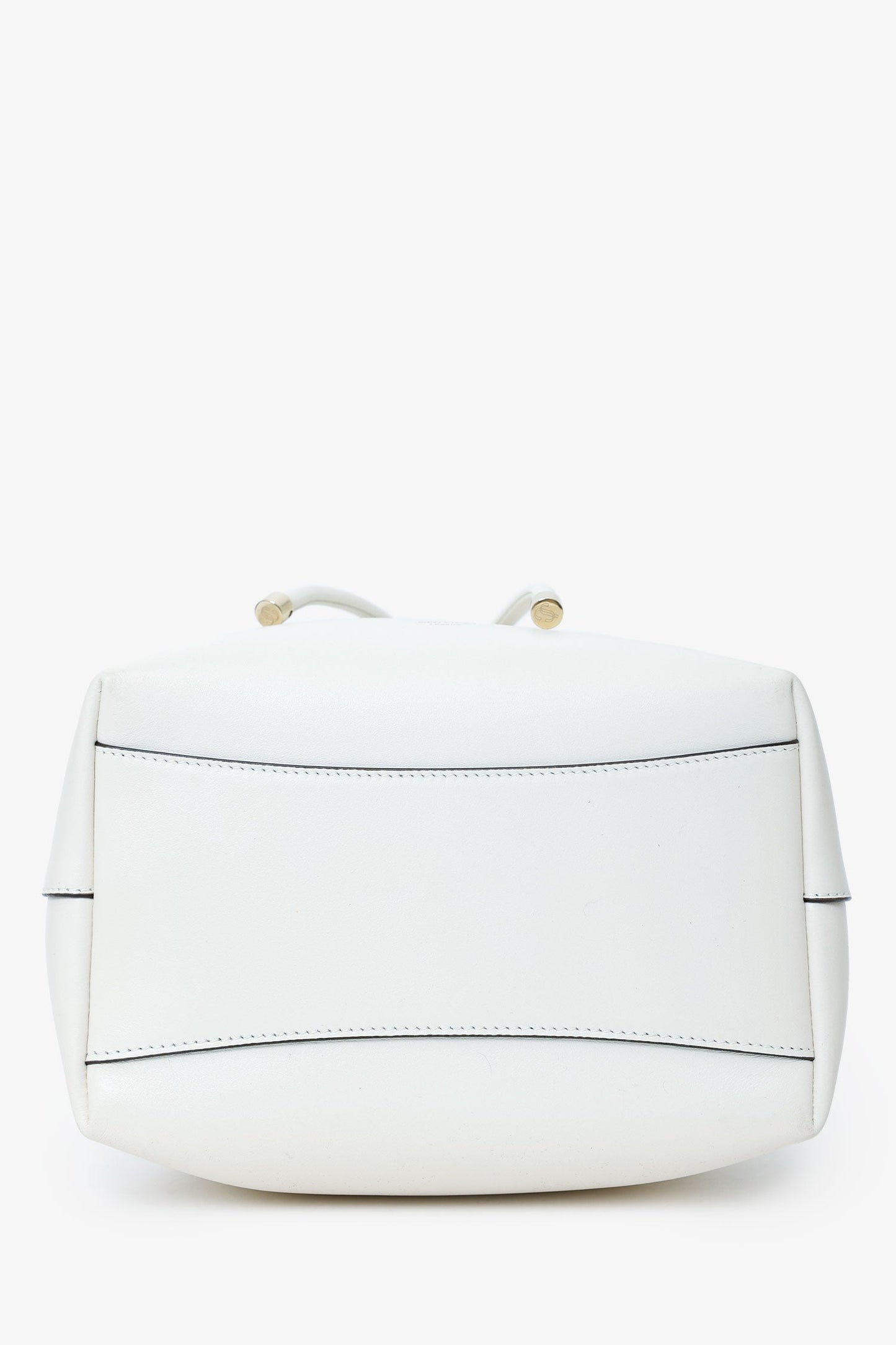 Jimmy Choo White Leather Bonbon Bucket Bag