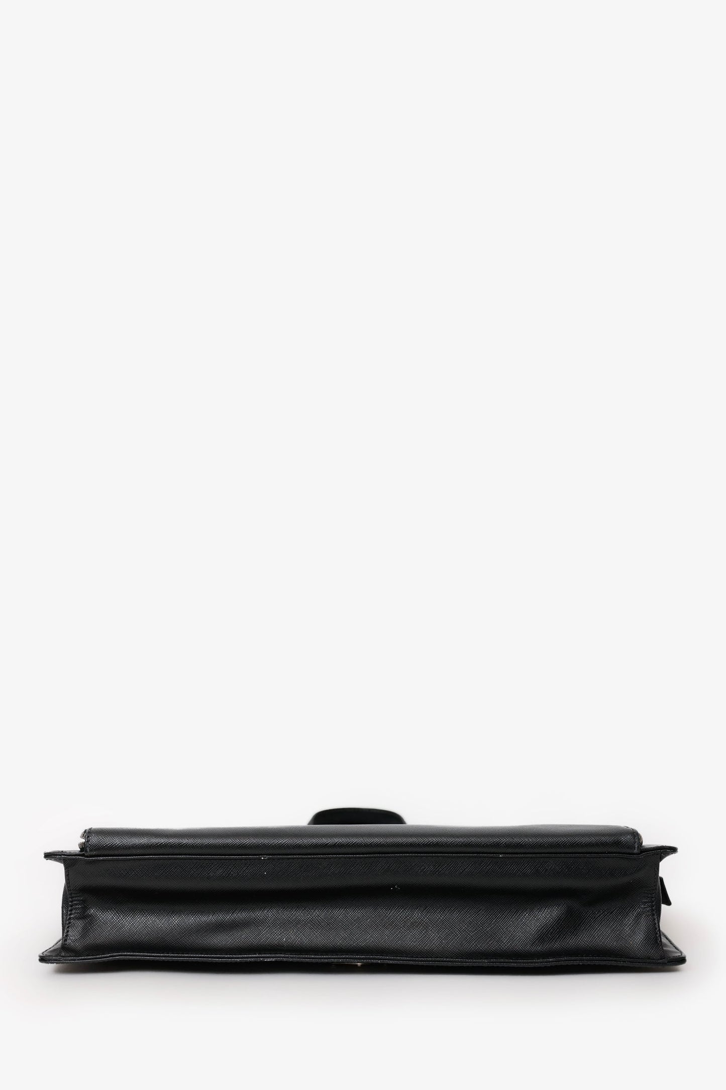 Prada Black Saffiano Leather Attache Briefcase Bag