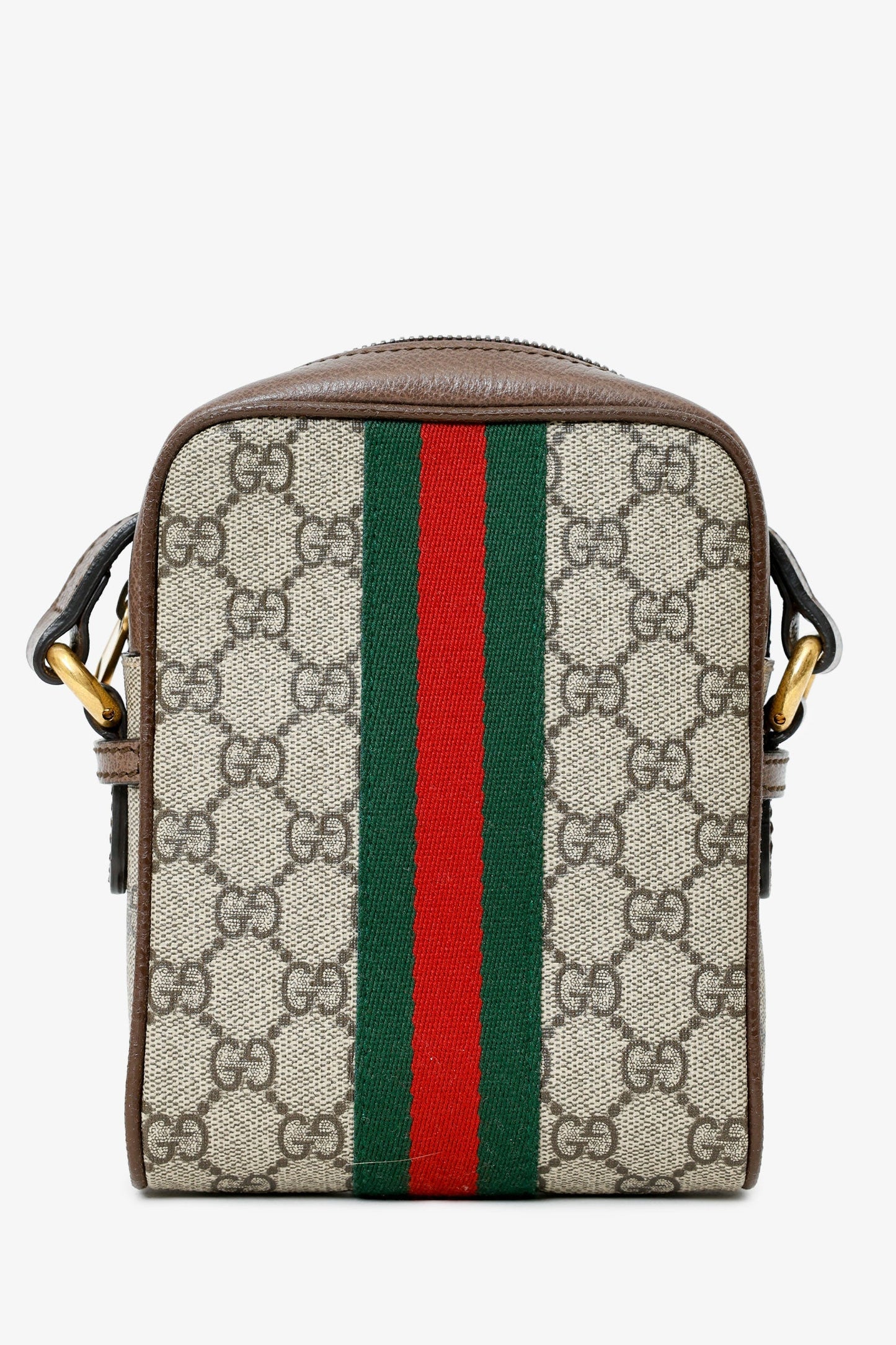 Gucci Brown Mini GG Supreme Ophidia Messenger Bag