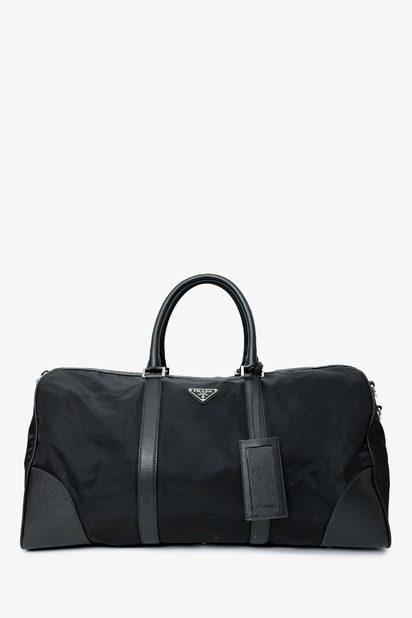 Prada Re-Nylon & Saffiano Leather Large Duffle Bag With Strap