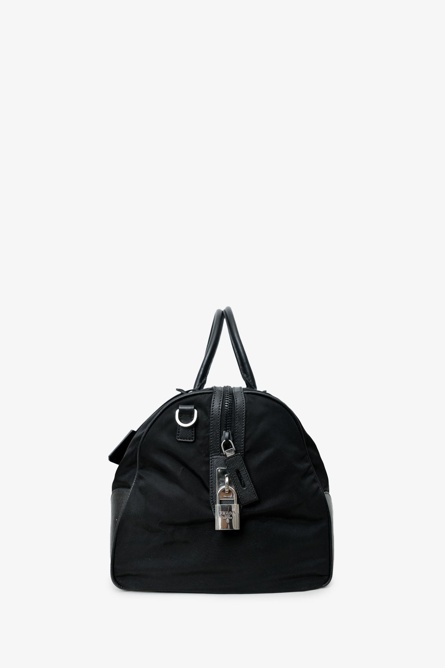 Prada Re-Nylon & Saffiano Leather Large Duffle Bag With Strap