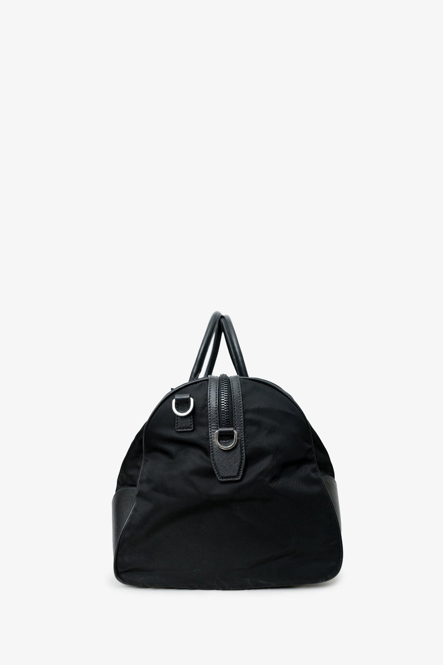 Prada Re-Nylon & Saffiano Leather Large Duffle Bag With Strap