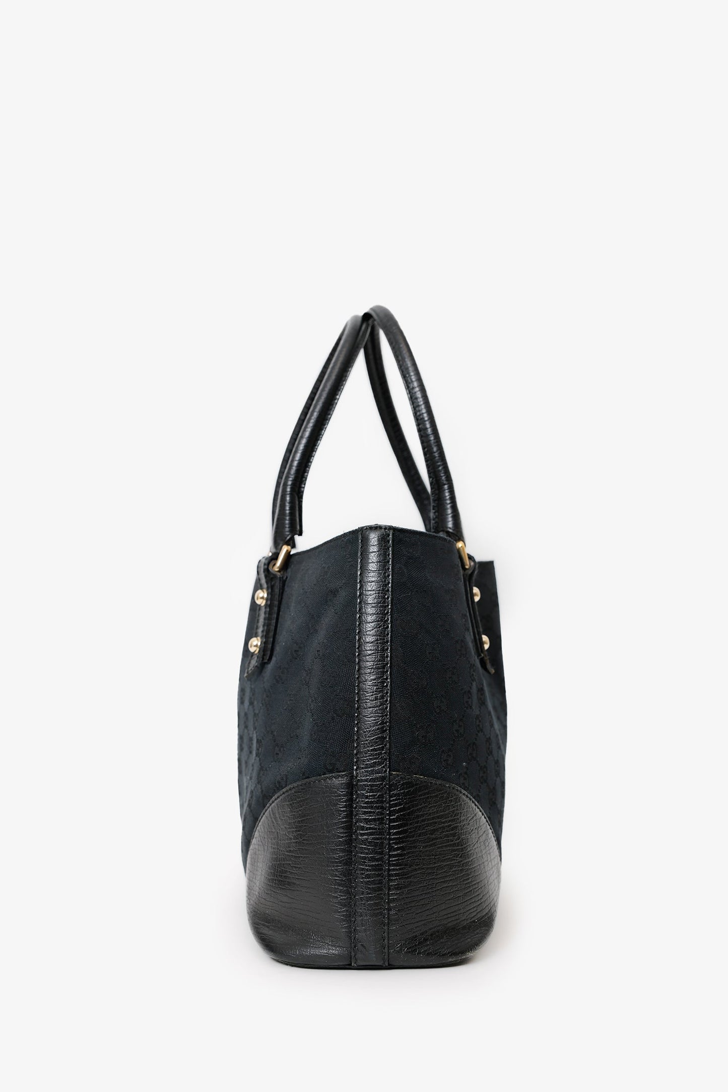 Gucci Black GG Canvas Horsebit Tote Bag
