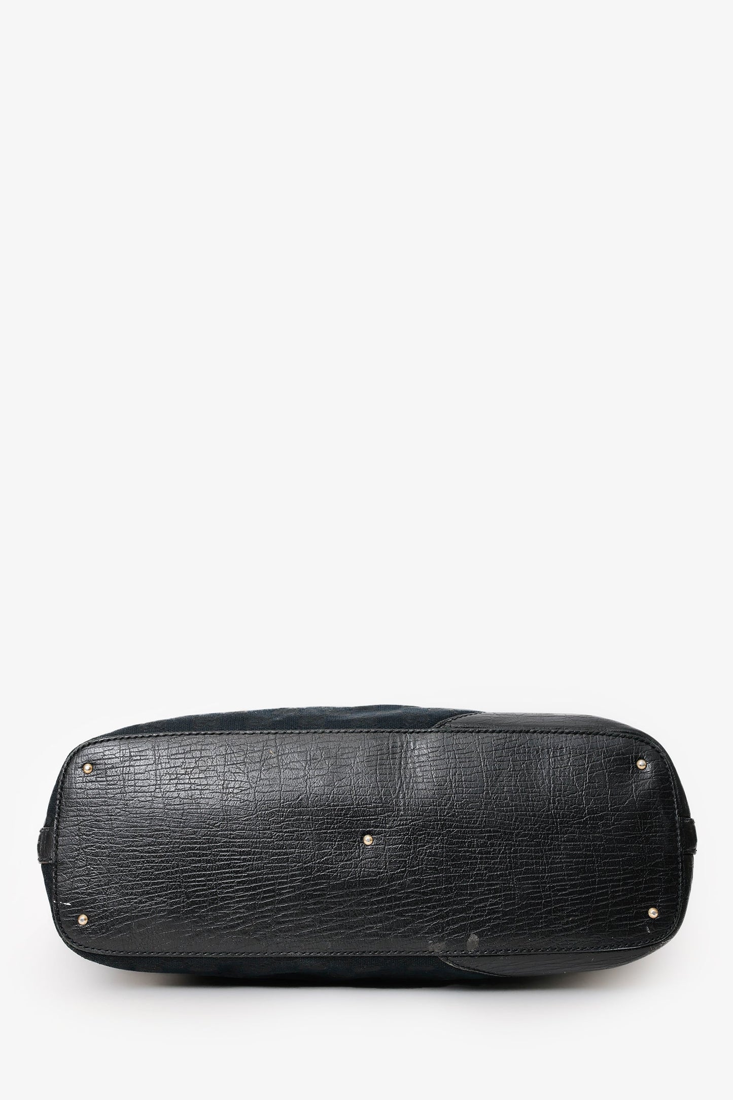 Gucci Black GG Canvas Horsebit Tote Bag
