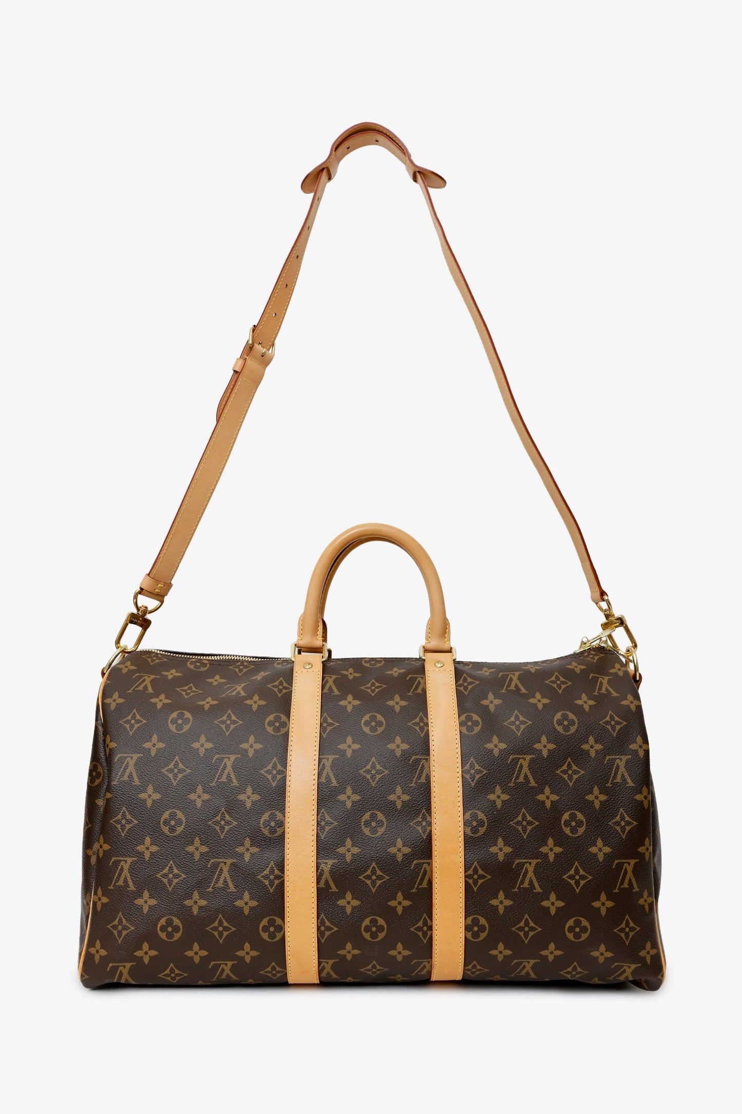 Louis Vuitton 2016 Brown Monogram Keepall Bandoulière 45 With Strap
