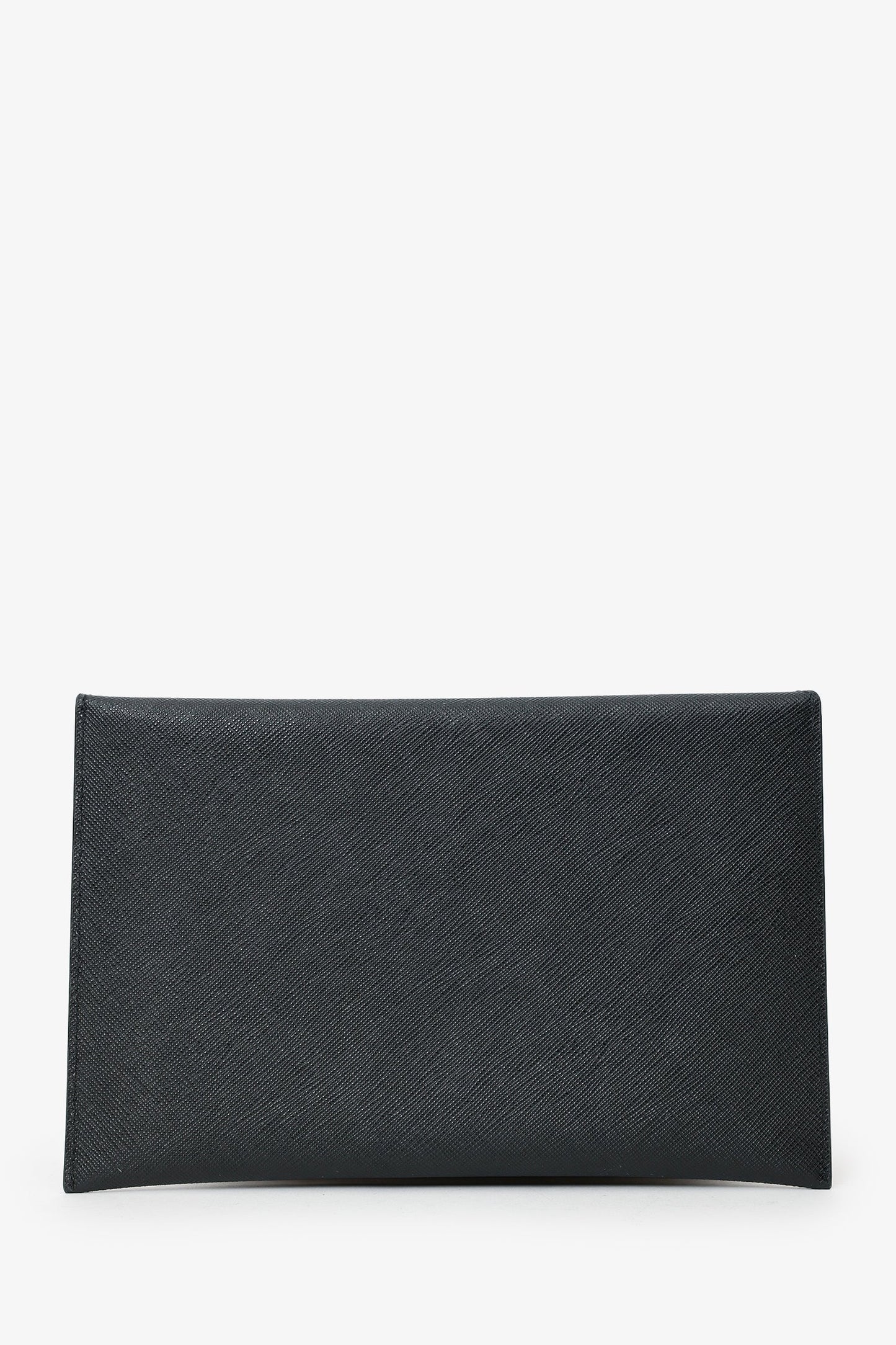 Prada Black Saffiano Leather Envelope Clutch