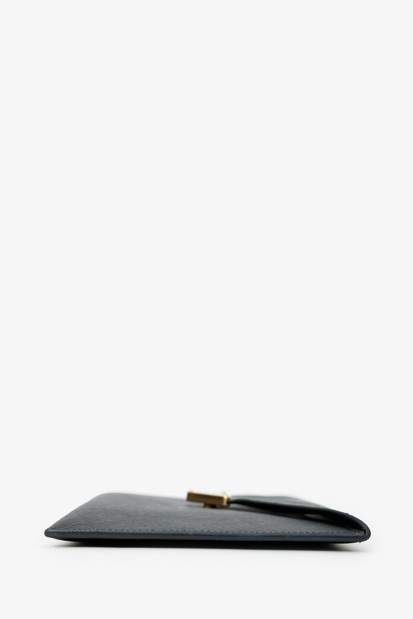 Prada Black Saffiano Leather Envelope Clutch
