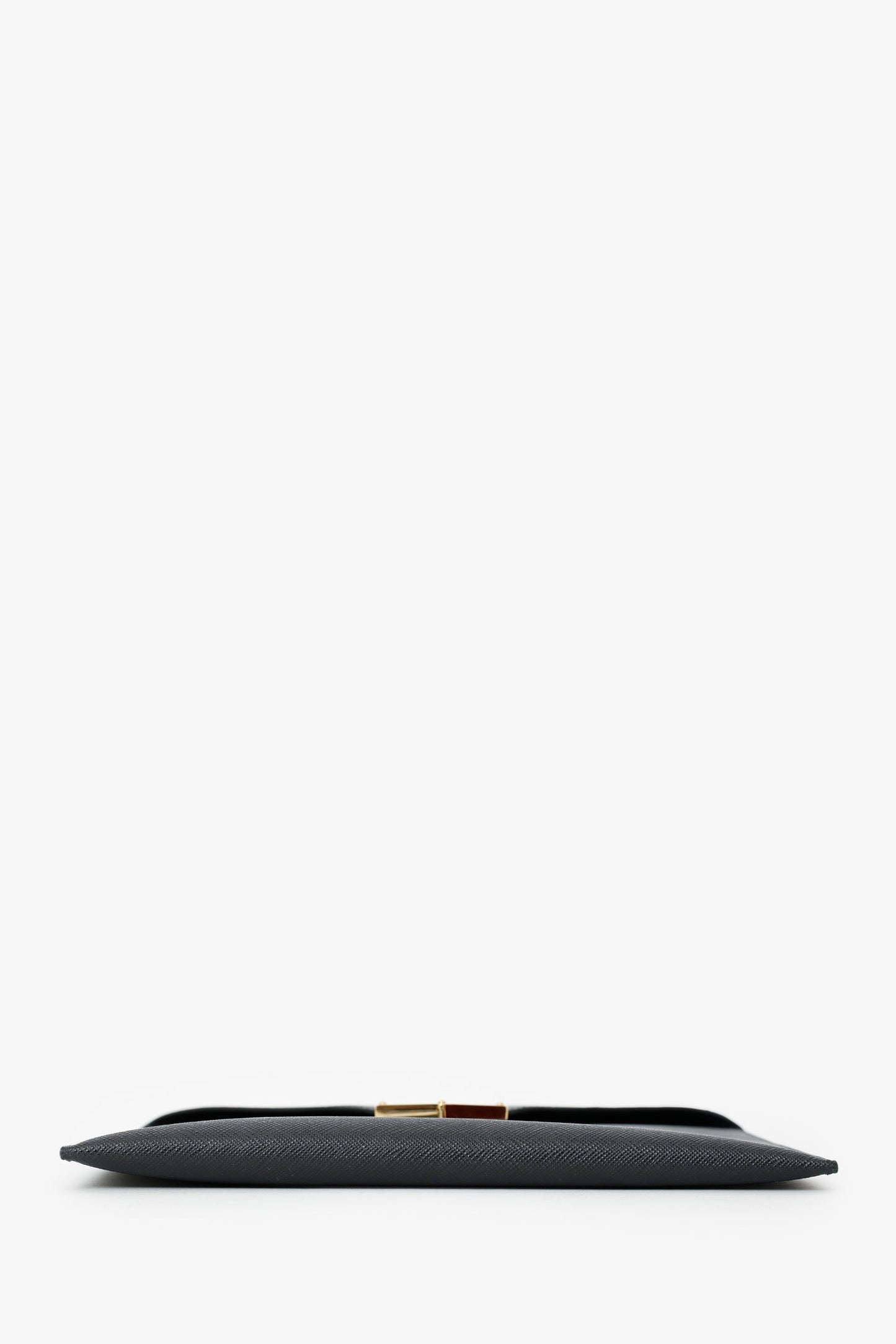 Prada Black Saffiano Leather Envelope Clutch