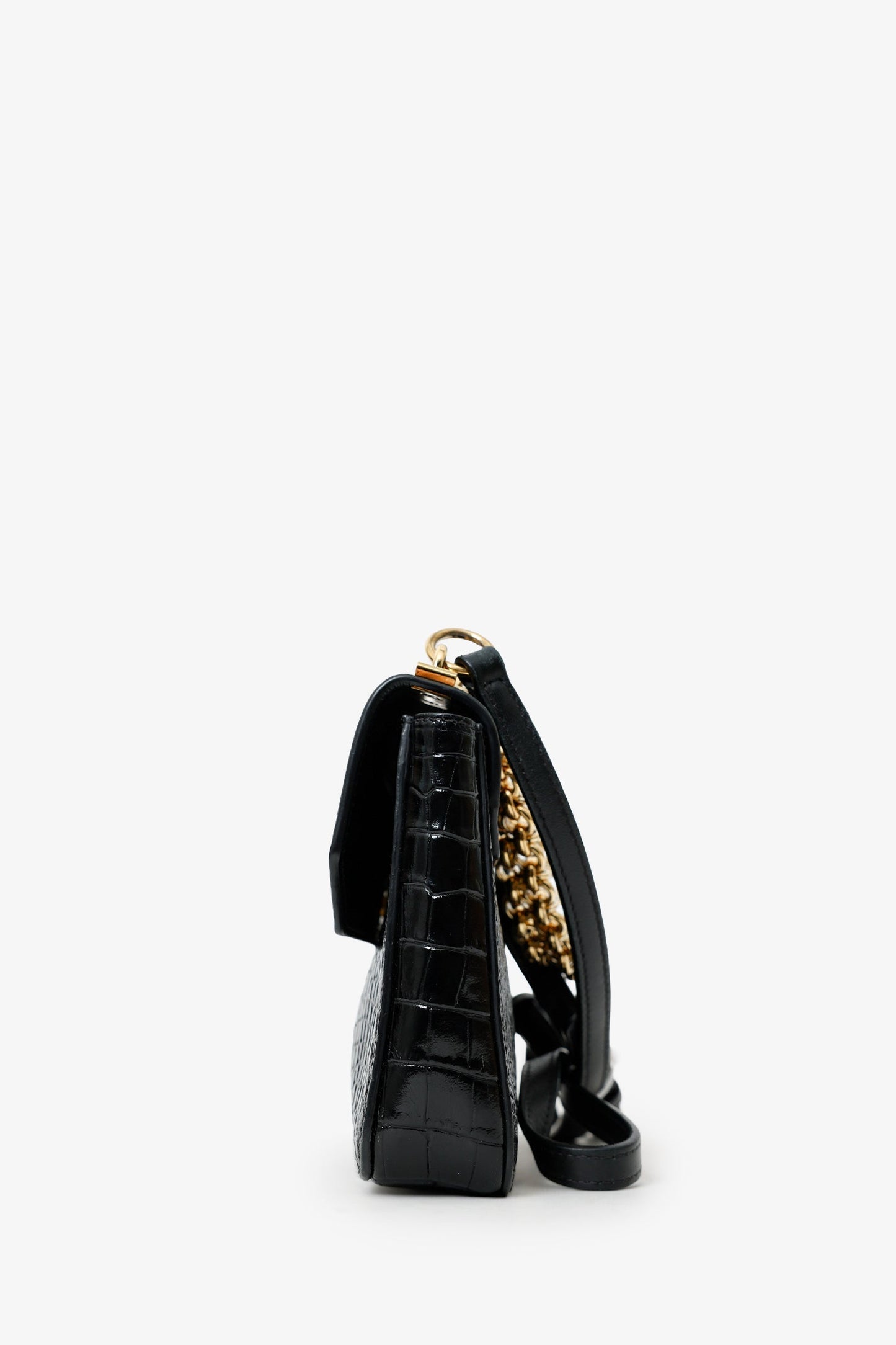 Givenchy Black Croc Embossed Crossbody