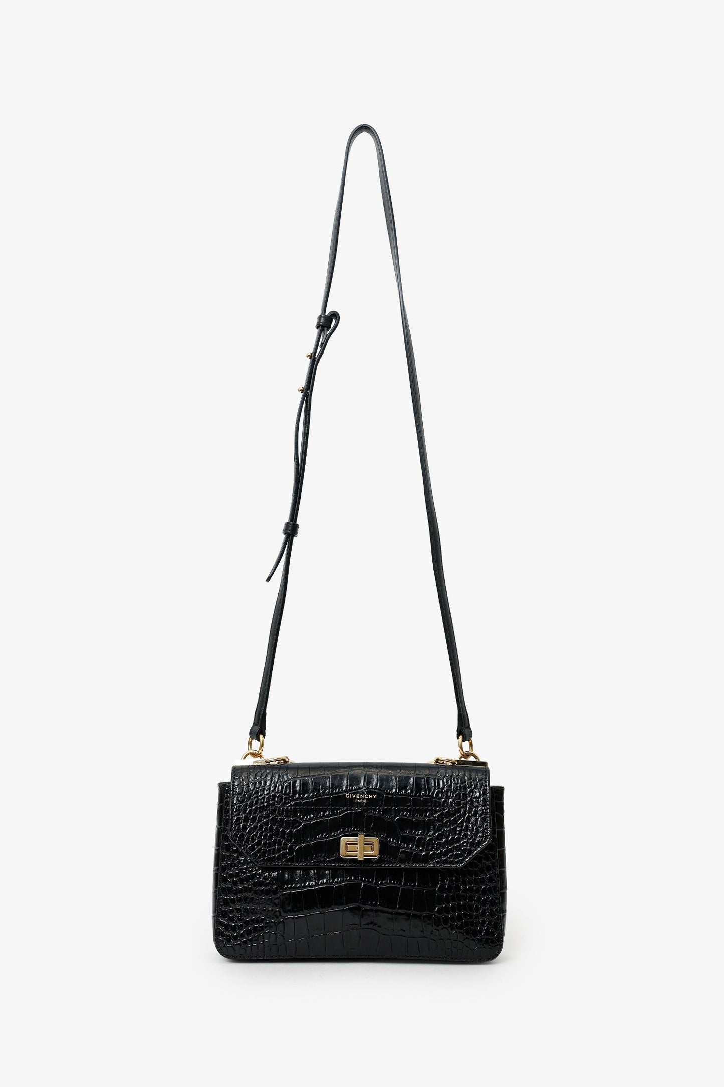Givenchy Black Croc Embossed Crossbody
