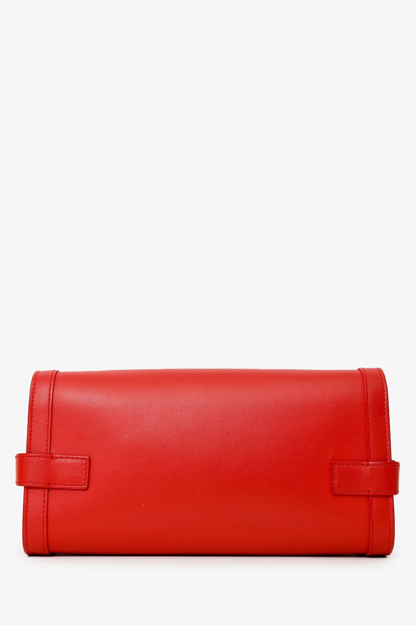 Balmain Red Leather B-Buzz Pouch 23 Crossbody Bag