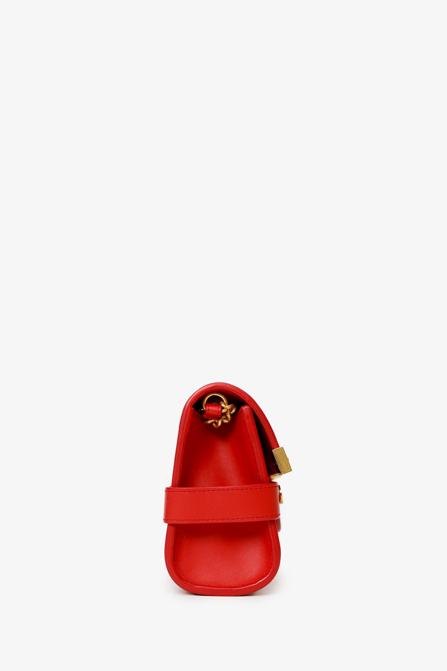 Balmain Red Leather B-Buzz Pouch 23 Crossbody Bag