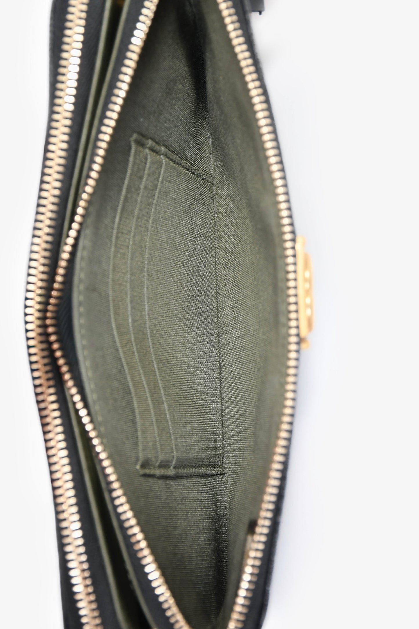 Chanel™ 2016 Black Caviar Boy Double Zip Wallet On Chain