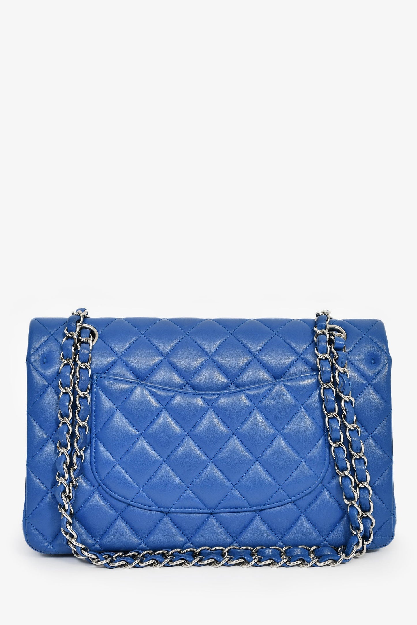 Chanel™ 2016 Cobalt Blue Lambskin Medium Double Flap Shoulder Bag SHW