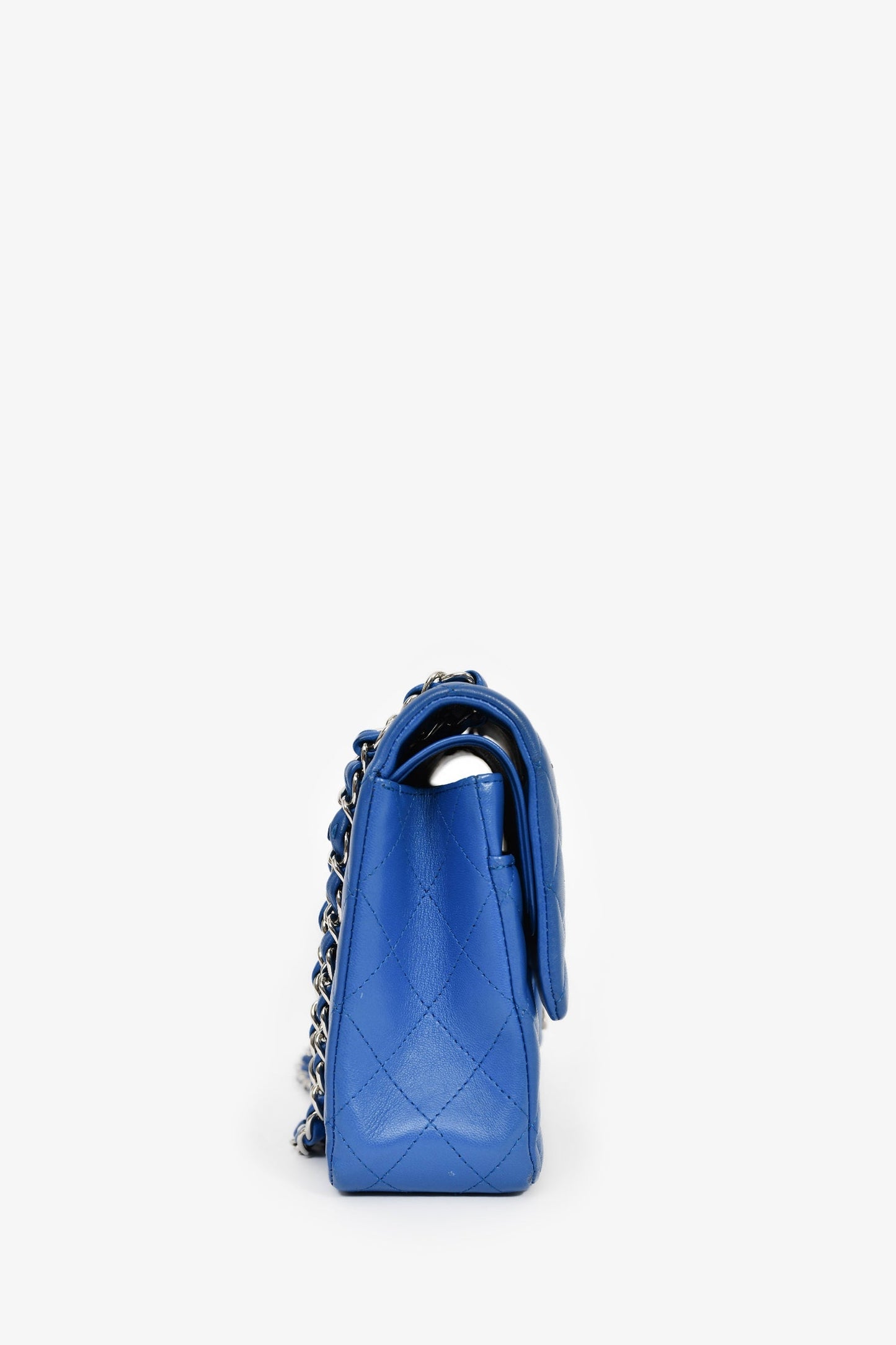 Chanel™ 2016 Cobalt Blue Lambskin Medium Double Flap Shoulder Bag SHW