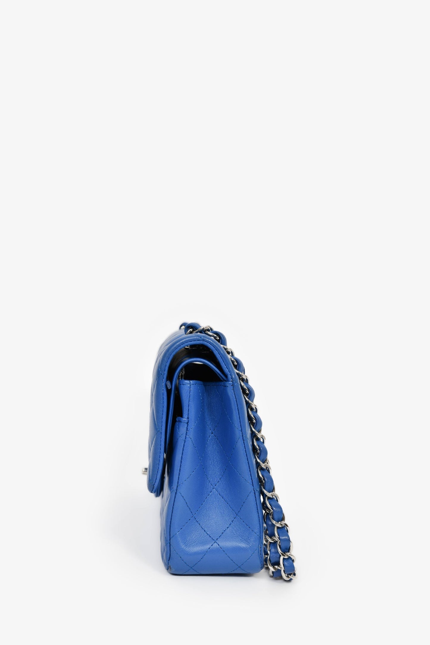 Chanel™ 2016 Cobalt Blue Lambskin Medium Double Flap Shoulder Bag SHW