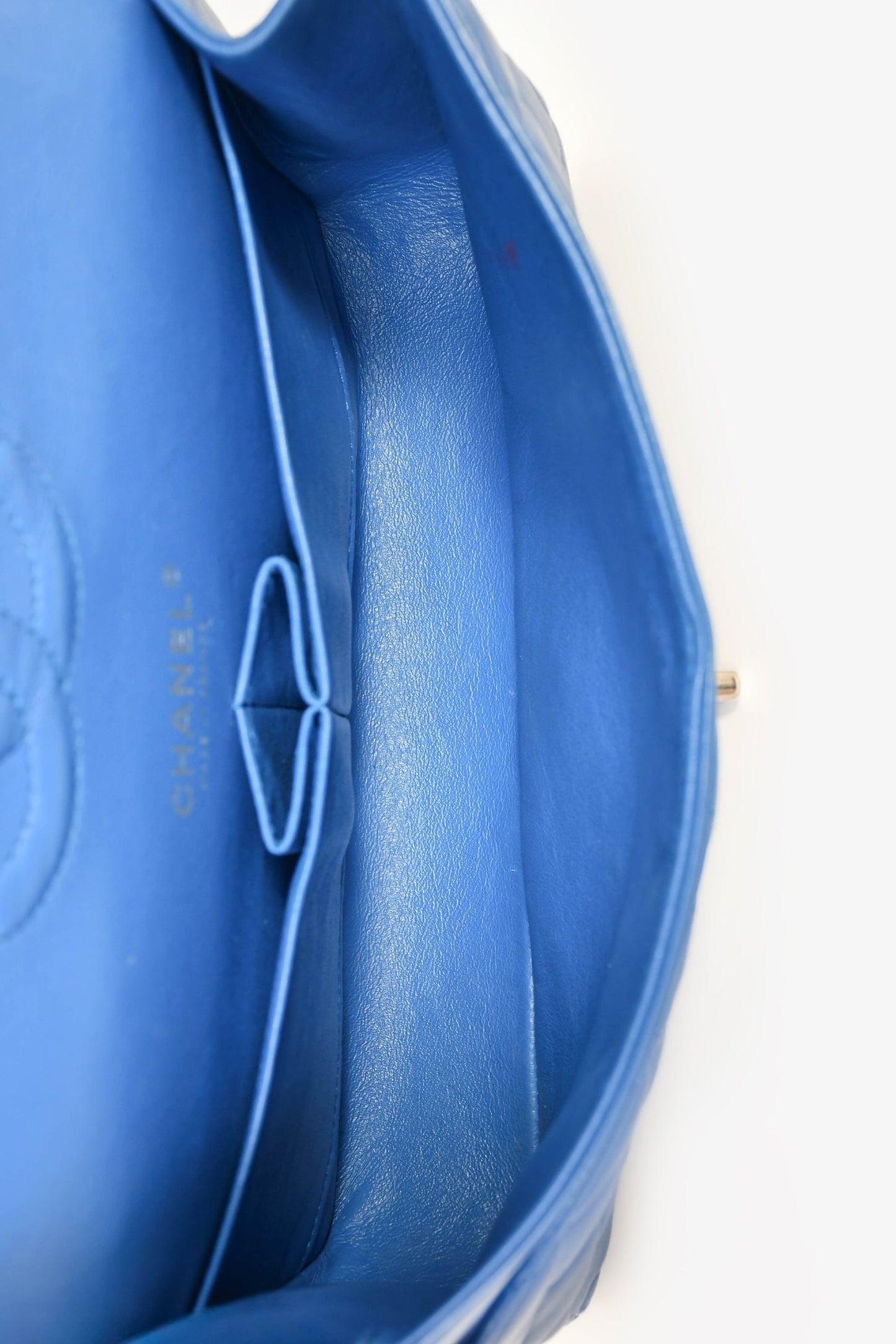 Chanel™ 2016 Cobalt Blue Lambskin Medium Double Flap Shoulder Bag SHW