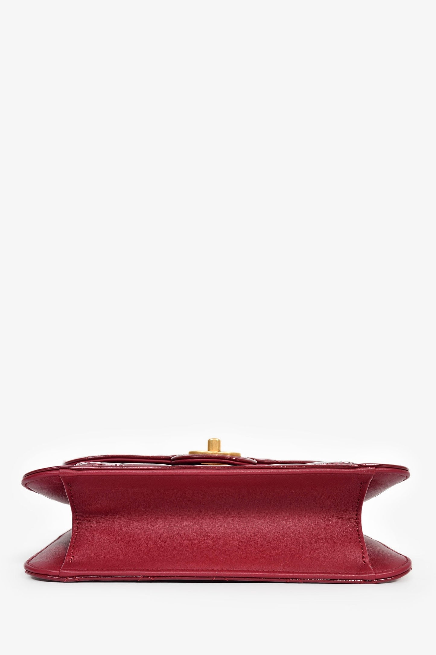 Chanel™ 2023 Raspberry Patent Quilted Leather Square Chain Bag