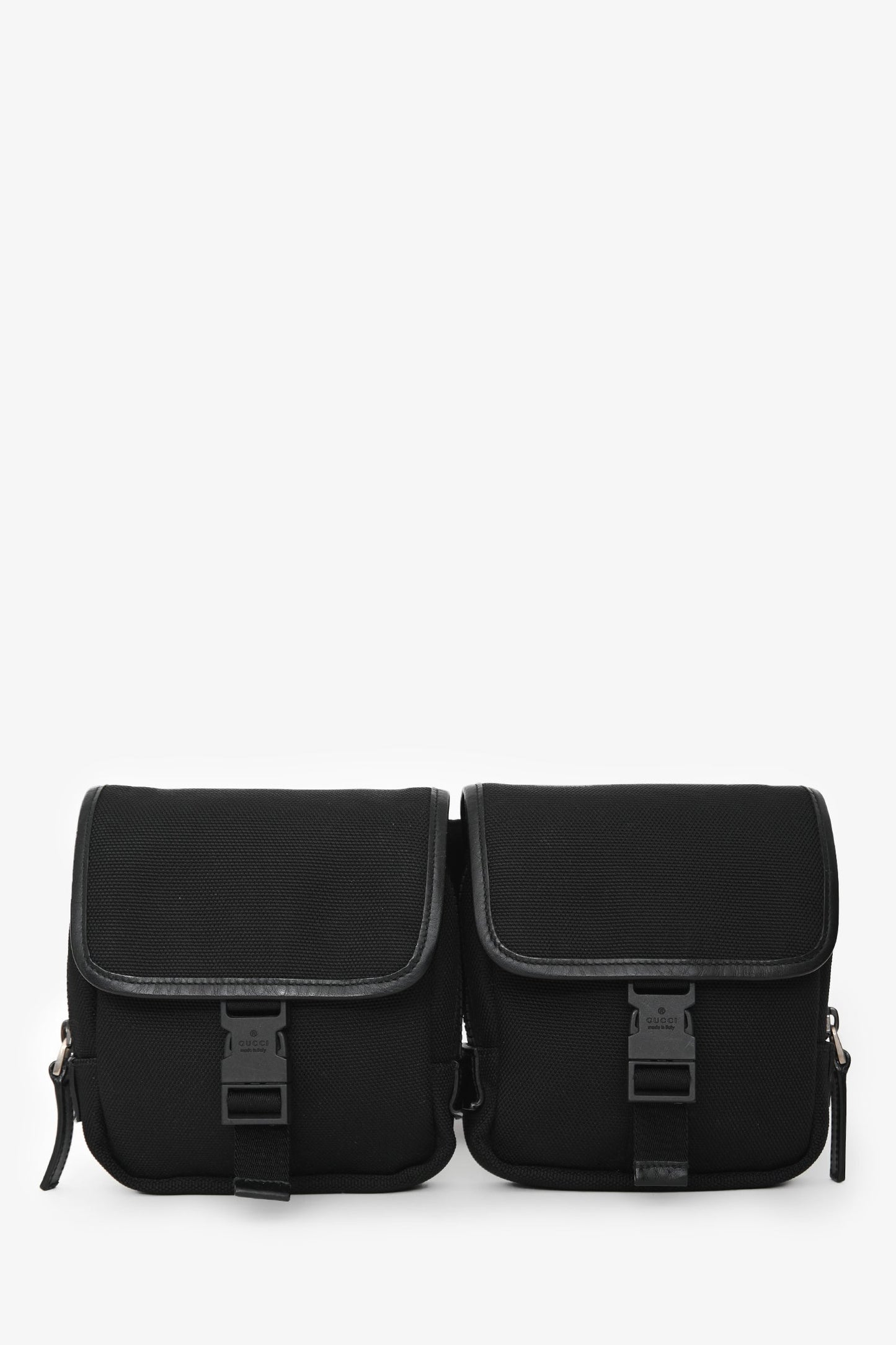 Gucci Black Canvas Web Strap Belt Bag