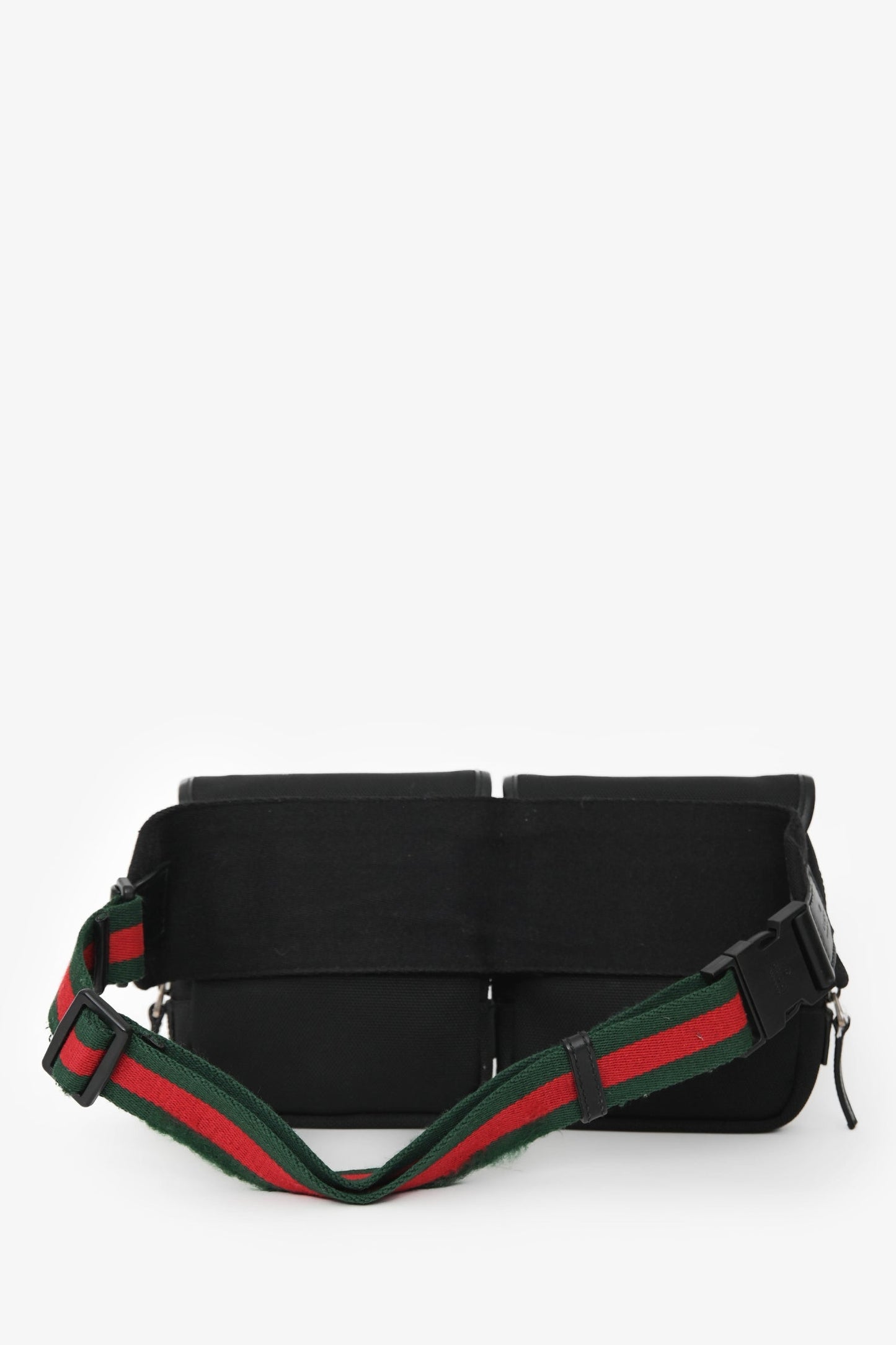 Gucci Black Canvas Web Strap Belt Bag