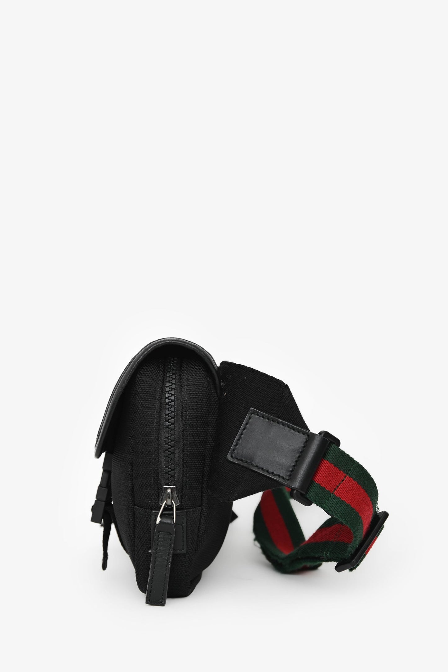 Gucci Black Canvas Web Strap Belt Bag