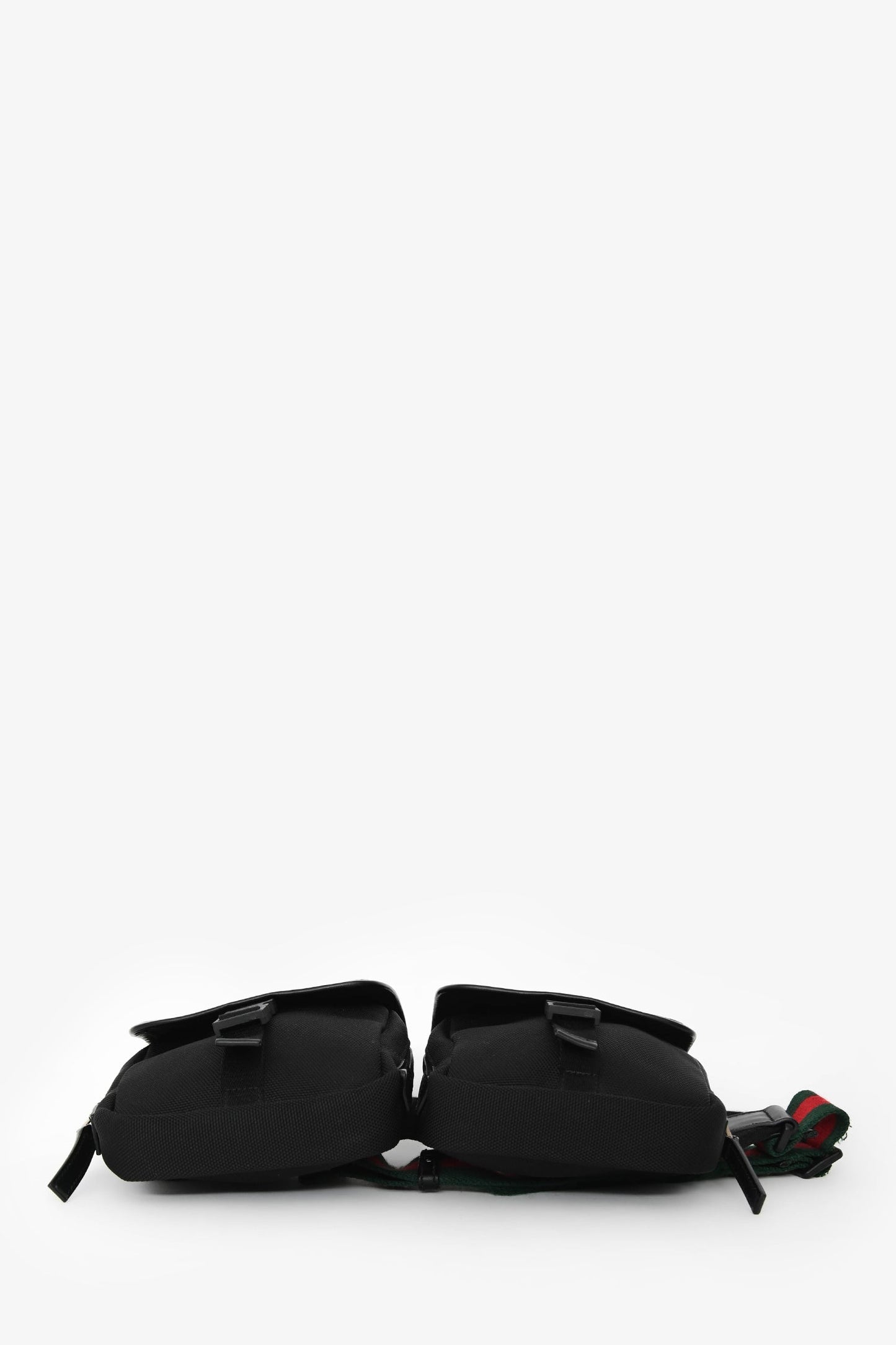 Gucci Black Canvas Web Strap Belt Bag