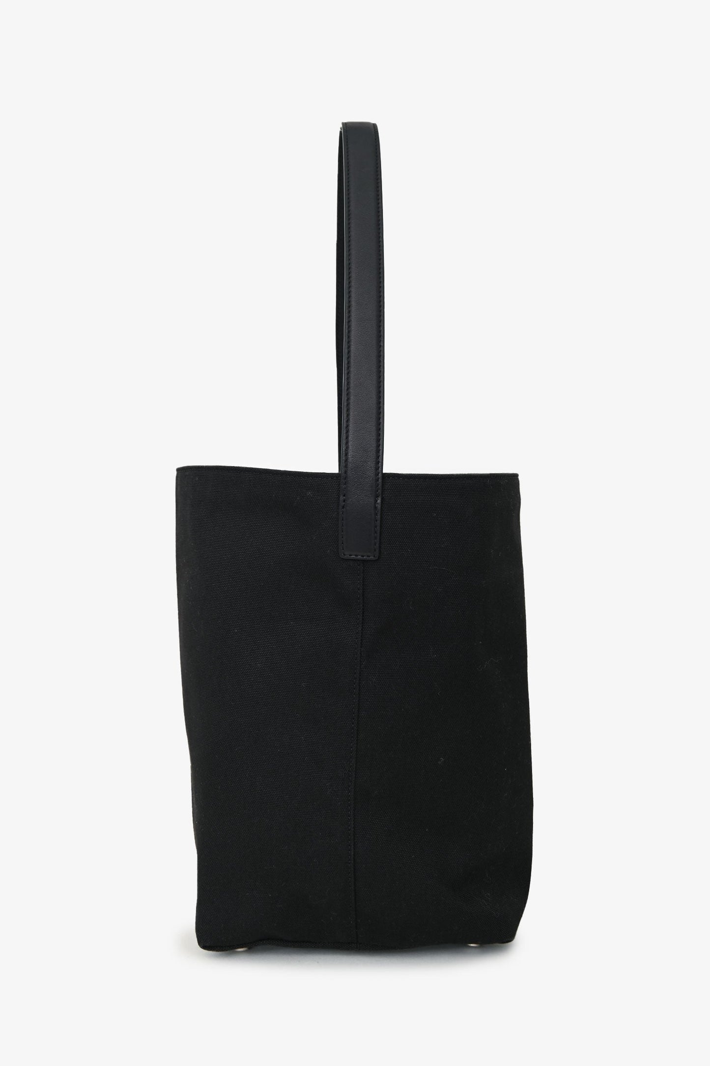 The Row Black Canvas/Leather 'N/S Park' Medium Tote Bag