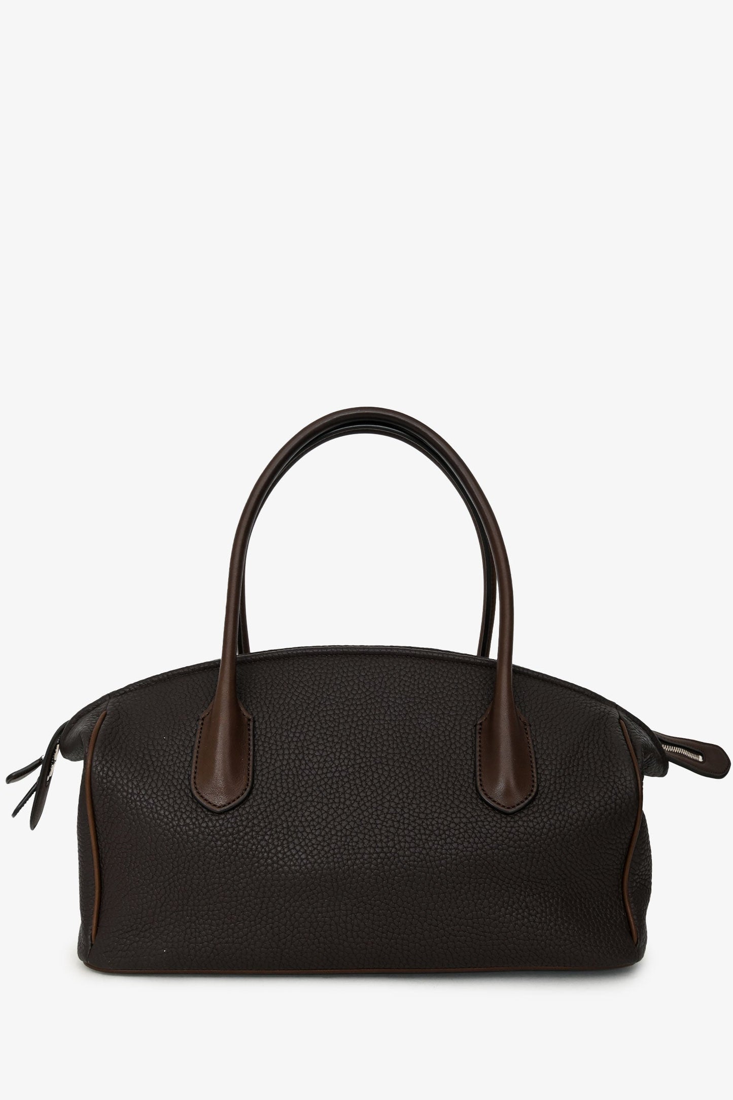 The Row Dark Brown Calf Leather 'Ewa' Leather Top Handle Bag