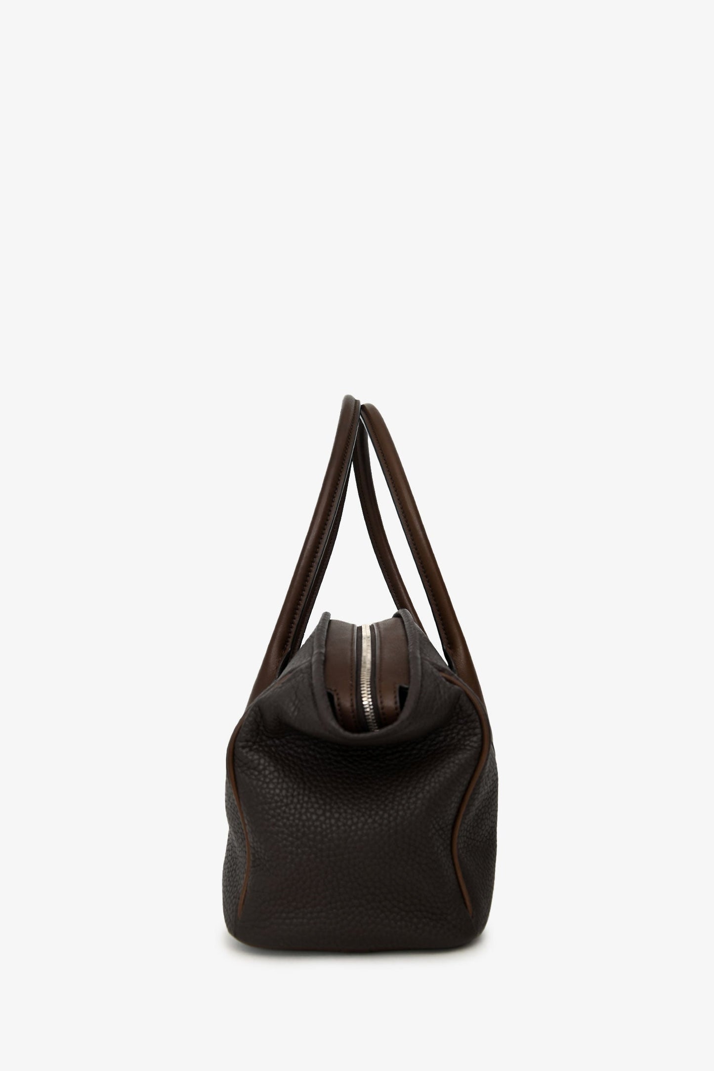 The Row Dark Brown Calf Leather 'Ewa' Leather Top Handle Bag