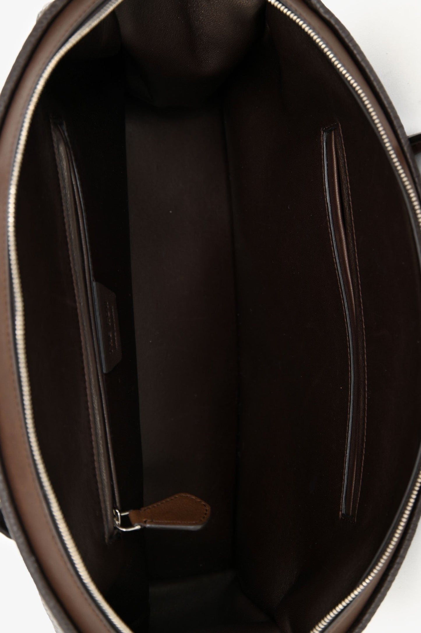 The Row Dark Brown Calf Leather 'Ewa' Leather Top Handle Bag