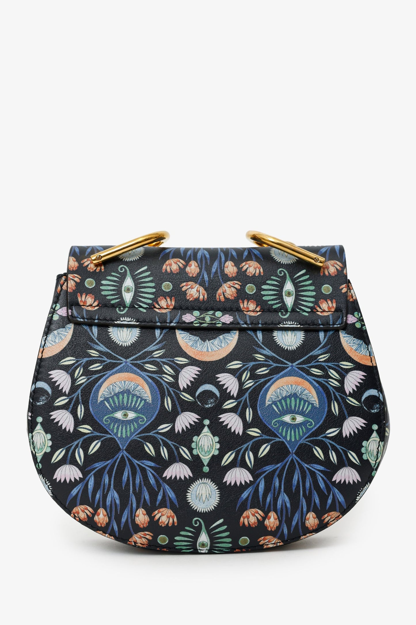 Chloe x Rithika Merchant Black/Multicolour Leather Floral Print Mini Bijou Drew Bag
