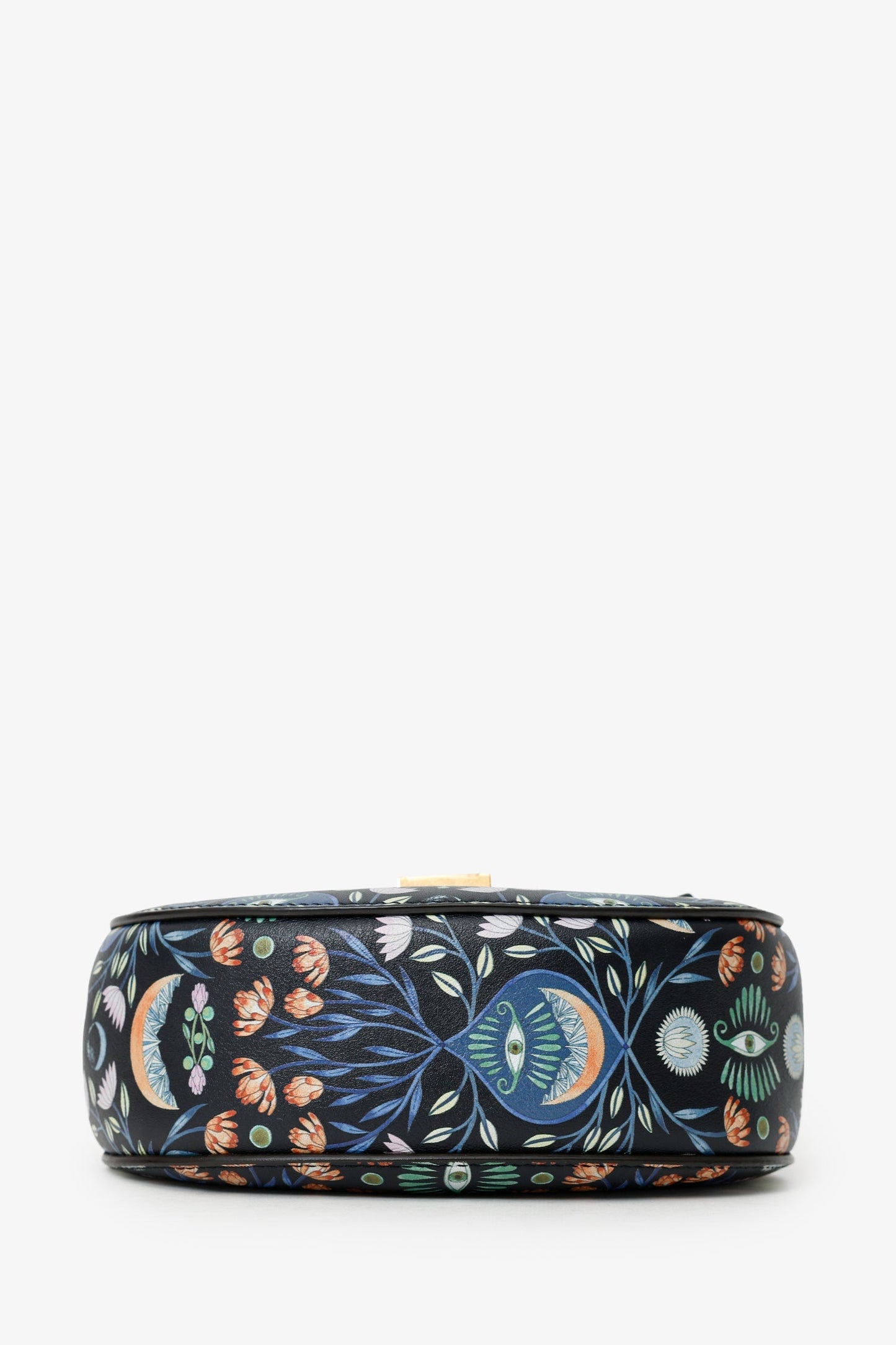 Chloe x Rithika Merchant Black/Multicolour Leather Floral Print Mini Bijou Drew Bag