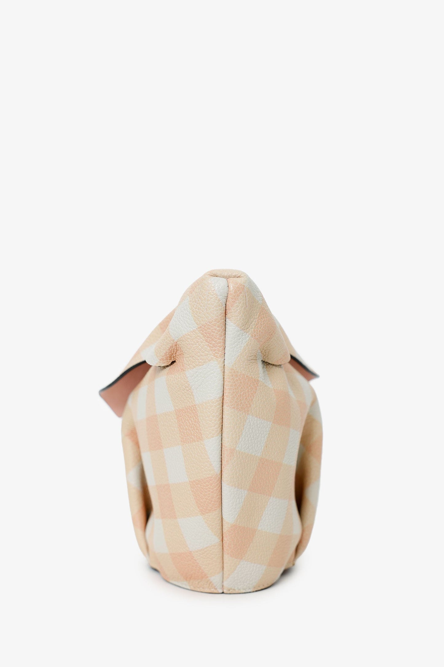 Loewe 2018 Pink/White Gingham Leather Bunny Crossbody Bag