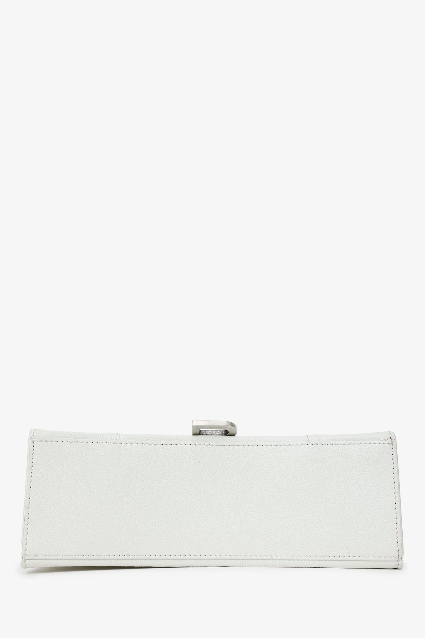 Balenciaga White Grained Leather Small Hourglass Bag With Strap